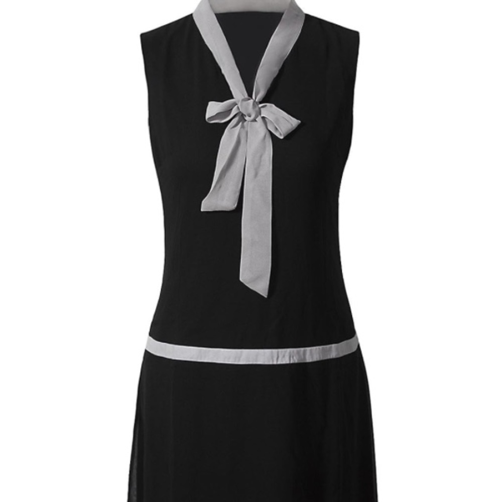 Black and grey chiffon Gatsby flapper dress, M.